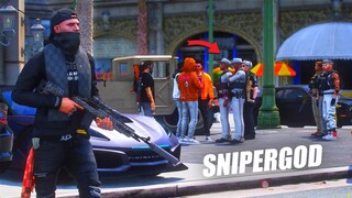 SNIPERGOD - HOT MISSION MEMBUNUH PARA KEPOLISIAN ! BIG BANK ROBBERY !!! GTA 5 ROLEPLAY