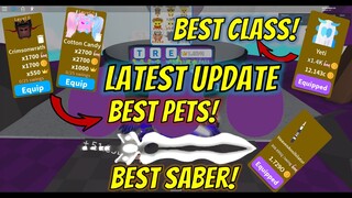 GETTING THE YETI CLASS, BEST SABER AND HATCHING THE BEST DOUBLE MOON PET IN SABER SIMULATOR UPDATE22