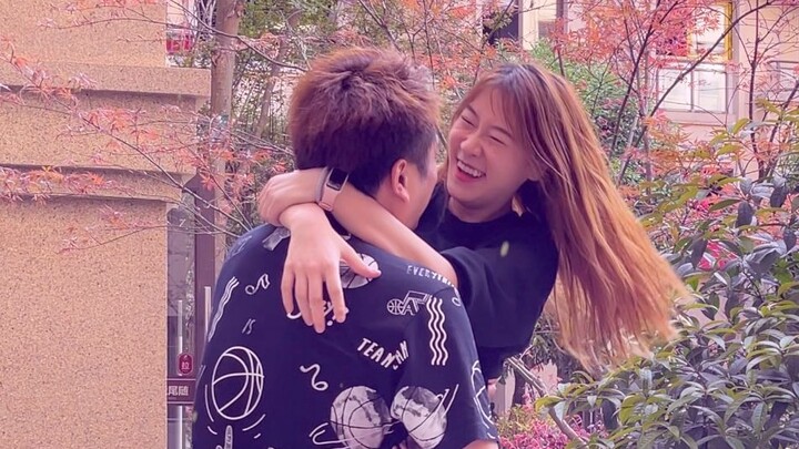 What happens when my daughter suddenly appears just as my wife and I are sharing a hug?