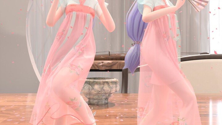 【布料、粒子、CG、4K】华风夏韵，洛水天依！国风小姐姐！花月成双_洛天依——
