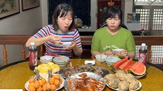 Đi thăm bạn ăn vịt quay, trái tỳ bà, khoai lang nướng, khóm, dưa hấu _ 6