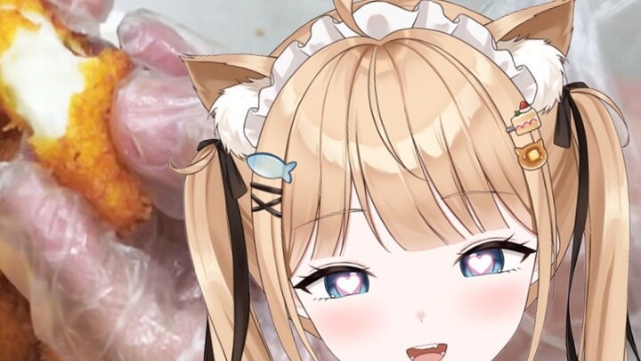 Cô hầu gái mèo Nhật Bản lần đầu tiên nhìn thấy sữa chiên của Vương Cương và biết rằng có một món ngo