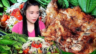 ตำซั่วหัวหอยเชอรี่ ไก่ย่างวิเชียรบุรีหอมๆเเกล้มผักสดเต็มถาดเเซ่บนัวร์ถึงใจ|ส้มซ่าพาเเซ่บ