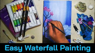 Easy Waterfall Painting || Oil Painting