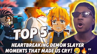 Top 5 Heartbreaking Demon Slayer Moments That Made Us Cry! 😢🔥Emotional Reaction#demonslayer#reaction