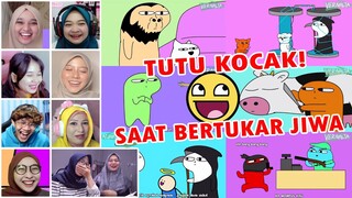 REAKSI YOUTUBER MENGGOKIL NGELIHAT TUTU DAN KAWAN KAWAN TUKAR JIWA