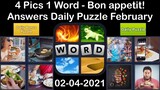 4 Pics 1 Word - Bon appetit! - 04 February 2021 - Answer Daily Puzzle + Daily Bonus Puzzle