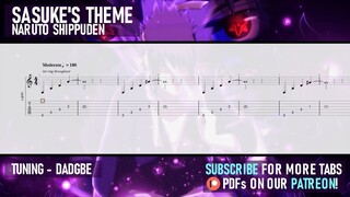Naruto Shippuden - Sasuke's Theme/Hatred (OST) Fingerstyle Acoustic Guitar Tab [EASY]