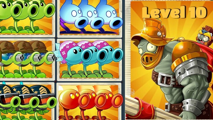 Tantangan PvZ 2 – Menghadapi Zombi Raksasa Gladiator Level 10 dengan satu tim tanaman yang menggunak