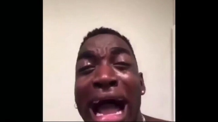 black man crying