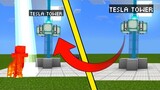 Minecraft Lightning Tesla Tower using Command Blocks