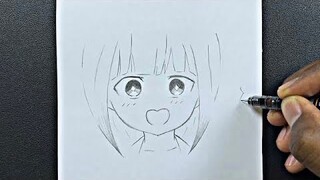 Easy anime drawing | how to draw cute anime girl easy step-by-step