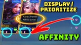 How to DISPLAY / PRIORITIZE AFFINITY! Affinity System Mobile Legends