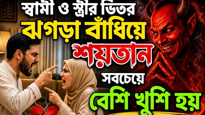 স্বামী ও স্ত্রীর ভিতর ঝগড়া বাঁধিয়ে শয়তান সবচেয়ে বেশি খুশি হয় ||