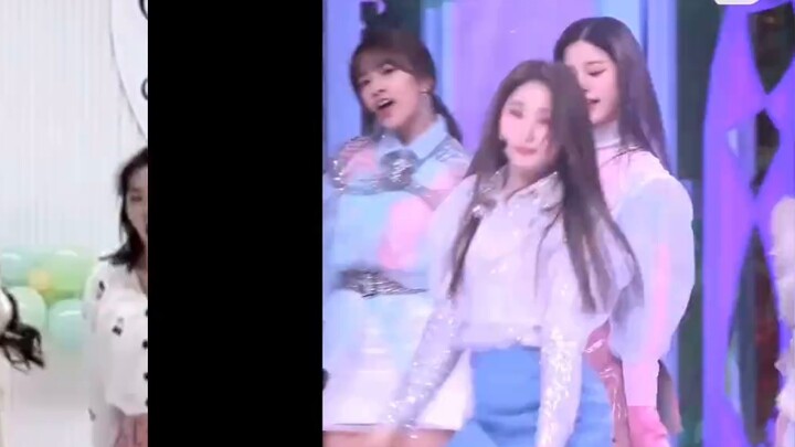 [เปรียบเทียบภาพหน้าจอเดียวกันของ IZ*ONE] Violeta Zhang Yuanying ถ่ายแบบตรงๆ เปรียบเทียบภาพหน้าจอเดีย