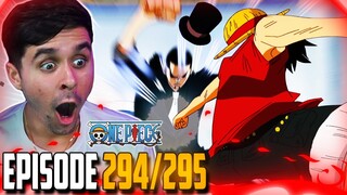 "LUFFY PULLS UP WITH LUCCI" One Piece Ep. 294,295 Live Reaction!