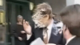 The real video of Bill Gates being hit on the head by a cake in 1998, and he said the cake was delic