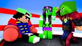 Monster School : SUPERHERO RUN - EPIC TRANSFORM RACE 3D - Minecraft Funny Animation