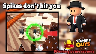 New Trick in Lost Temple. Spikes don't hit you | Winning some crowns in Stumble Guys