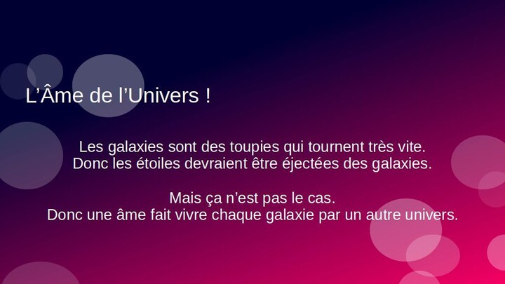 L'Univers est Vivant