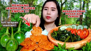 MAKAN JENGKOL RENDANG TUMIS KANGKUNG FULL LALAPAN MENTAH#mukbanglalapanmentah#asmr#makanjengkol