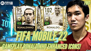 FIFA Mobile 22 Indonesia | Gameplay 95 Ronaldinho Enhanced Icons! Match Melawan R9 & Top 250 Global!