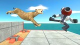 Super Jump Over Big Mines - Animal Revolt Battle Simulator