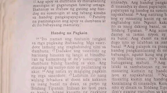 Pang Araw Araw na Talata.     Leviticus 6:14-18.
