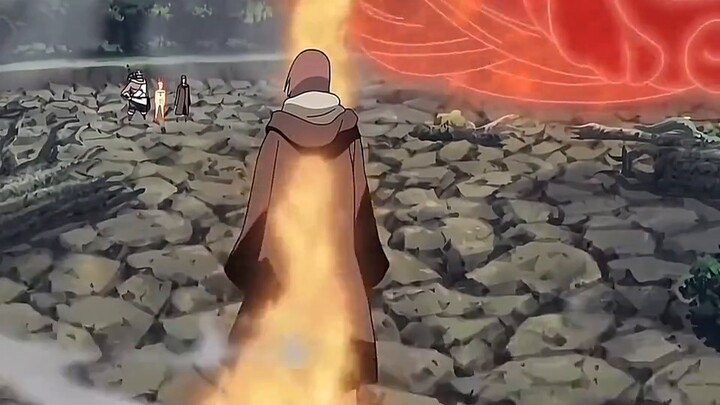 Itachi menggunakan Pedang Sepuluh Tinju untuk menyegel Nagato, dan Nagato membuat Naruto teguh di ja