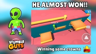 He Almost Won! | Winning some crowns👑 Stumble Guys