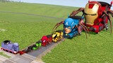 Big & Small Choo-Choo Avengers vs Thanos the Tank Engine Train | BeamNG.Drive