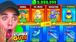 COMPRÉ TODO el NUEVO PASE *EMOTE ESPADA* en STUMBLE GUYS! 🤑