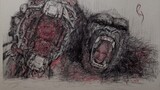 Menggambar Kingkong & Godzilla dengan satu goresan.