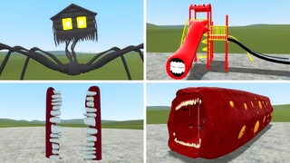 HOUSE HEAD VS TRAIN EATER VS SLIME ROOM VS THE EXTRA SLIDE in Garry's Mod!