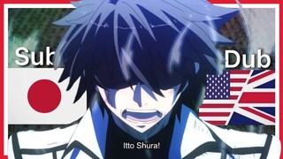 Ikki vs Todo | Ikki screaming itto shura! | Sub VS Dub | Rakudai Kishi no Cavalry - Final Fight EP12