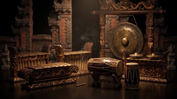 Balinese gamelan, peaceful ambient relaxing instrumental. free use no copyright