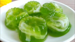 Thạch Rau Câu Dừa Non Vị trà xanh món ăn ngon dễ làm - tú lê miền tây