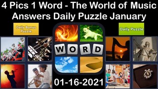 4 Pics 1 Word - The World of Music - 16 January 2021 - Answer Daily Puzzle + Daily Bonus Puzzle