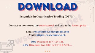 [WSOCOURSE.NET] Essentials in Quantitative Trading (QT*01)