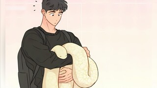 Một con rắn dễ thương thích hành động ve vãn và ghen tuông