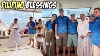 Foreigners RESPECTING Philippines Culture - Boat Blessings & House Birthday Priest