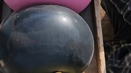 لحظة التفجير المحرِّرة لزجاجة تتدحرج فوق جبل من السكاكين!