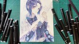 Drawing Kochou Shinobu with marker pen