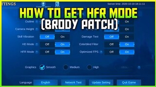 HOW TO GET HFR MODE (BRODY PATCH) 2020 MOBILE LEGENDS BANG BANG