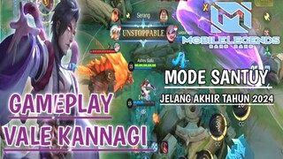 GAMEPLAY VALE [KANNAGI] MODE SANTUY - MOBILE LEGENDS 2024 #gameplayvale #Valemobilelegends2024