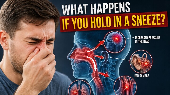 Human lab | What Happens When You Hold in a Sneeze 🤧?