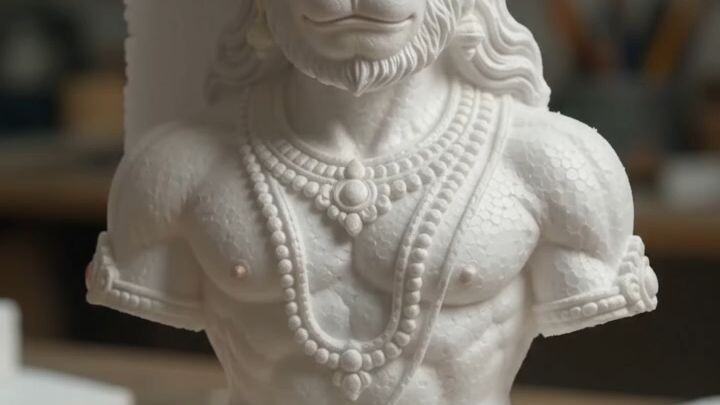🙏 सफेद मूर्ति से सुंदर हनुमान जी का अद्भुत रूप | AI Art Transformation 🚩