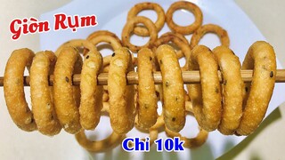 Làm món ăn vặt giòn rộm rộm không tốn nhiều công mà ăn được nhiều ngày với 10k /Crispy donuts