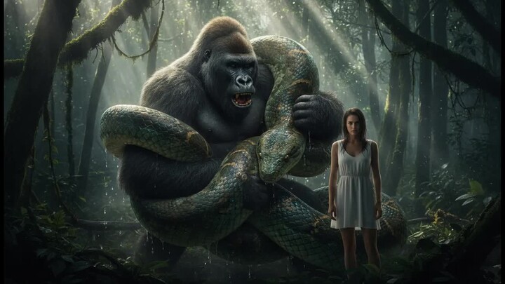 Kong rescues girl from giant python in the jungle ｜ Breath of the jungle