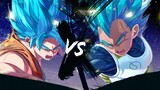 Son Goku Super Biru VS Vegeta Super Biru
